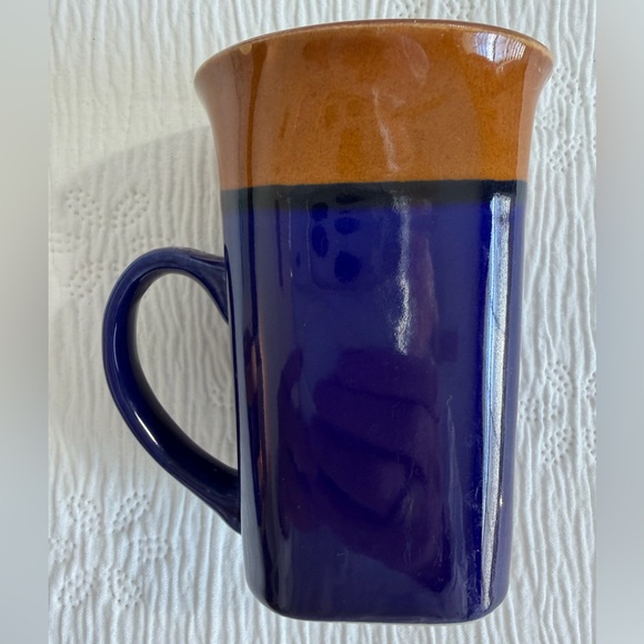 Royal Norfolk Coffee Mugs Blue Brown Stoneware 14 oz Set of Two - Picture 8 of 10